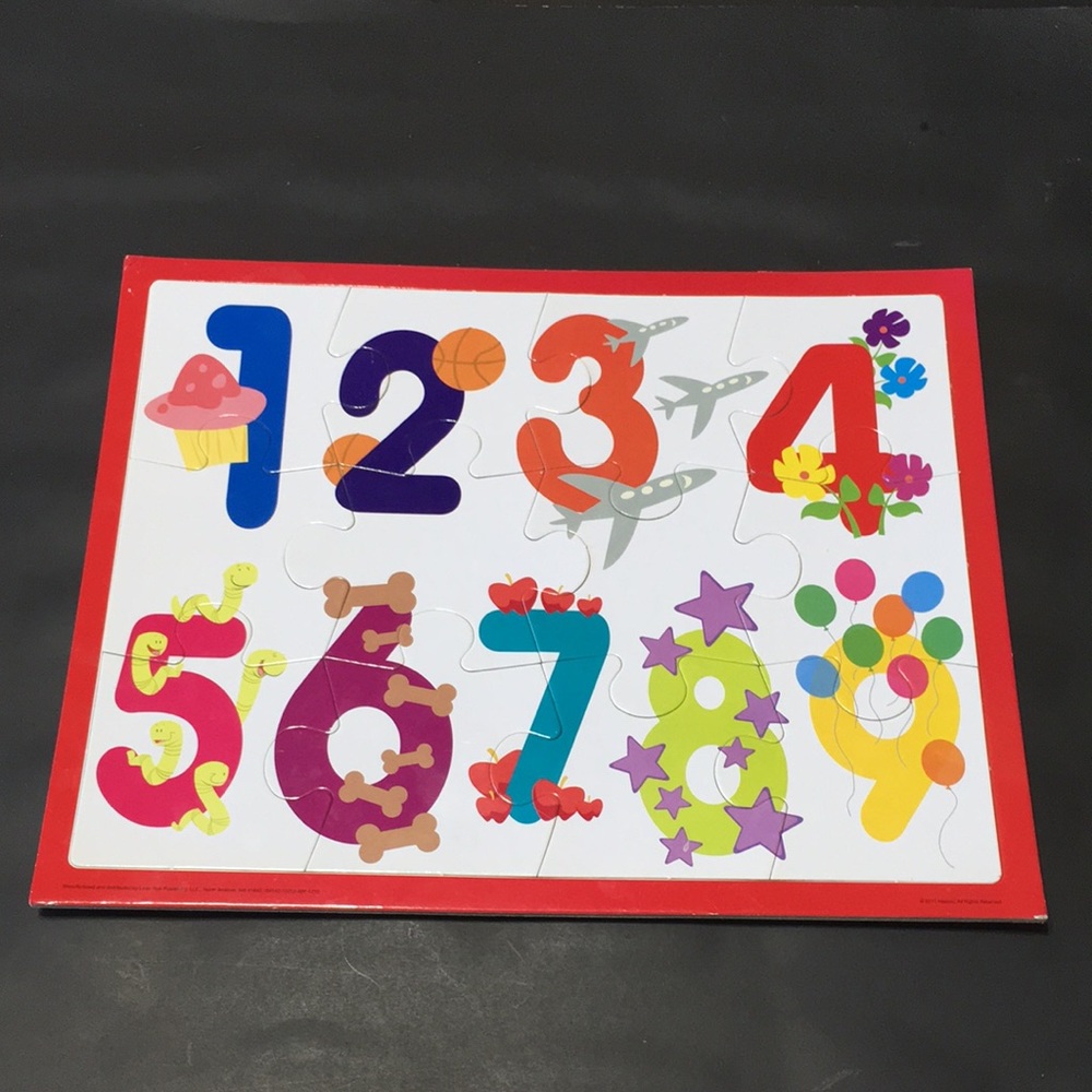 Hasbro Large 12 Piece Number Puzzle with Frame